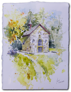 Aquarell/Tuschezeichnung Kreuzkapelle