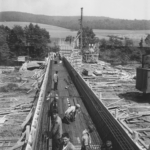 Schalung und Bewehrung der Zulaufbrücke (02.07.1931)